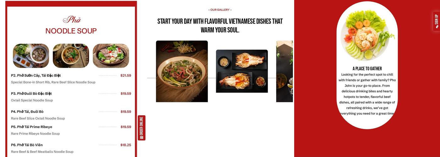 Pho John Menu