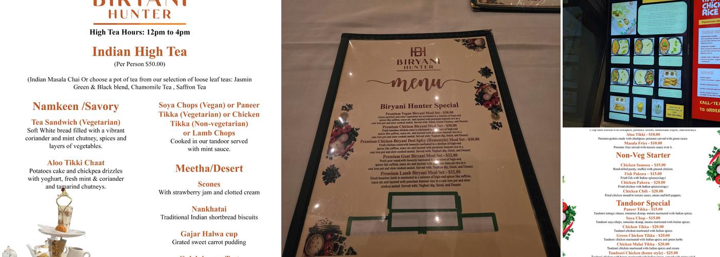 Biryani Hunter Menu