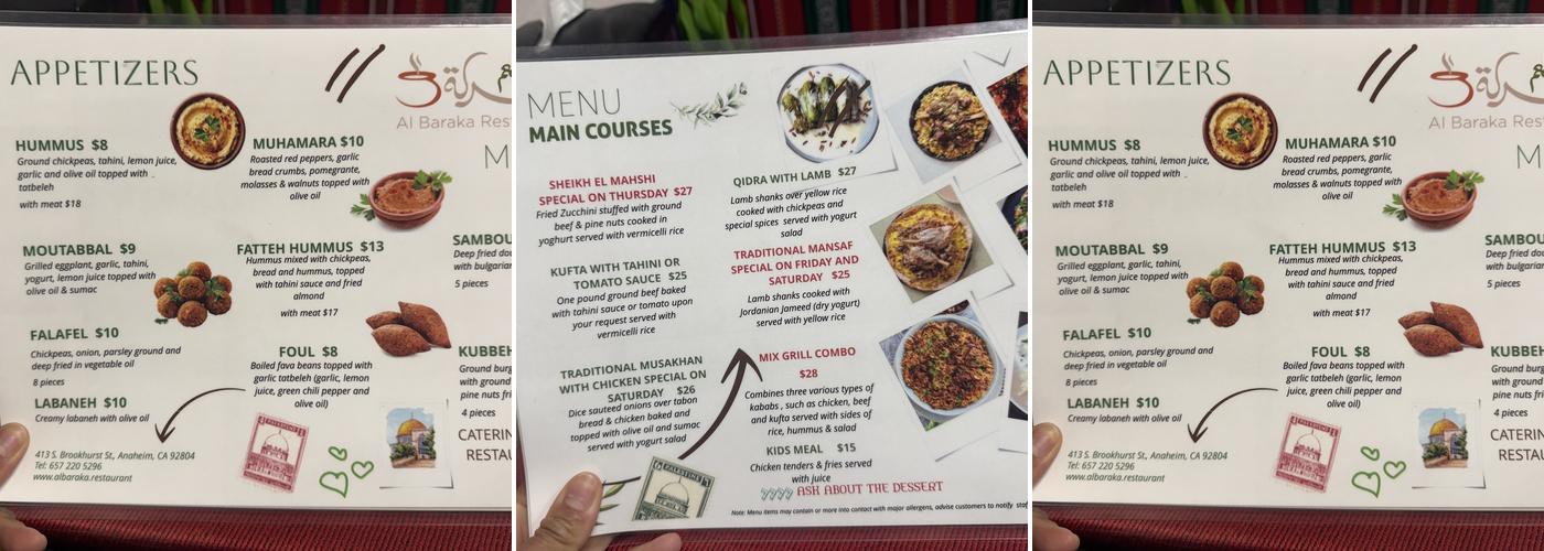 Kimo Shawarma Menu
