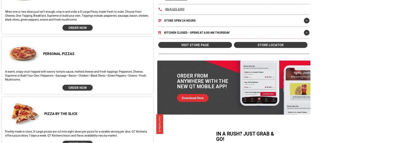 QuikTrip Menu