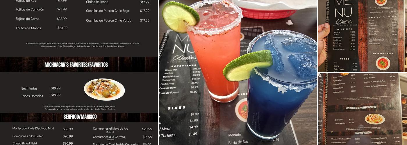Dalia’s Mexican Restaurant Menu