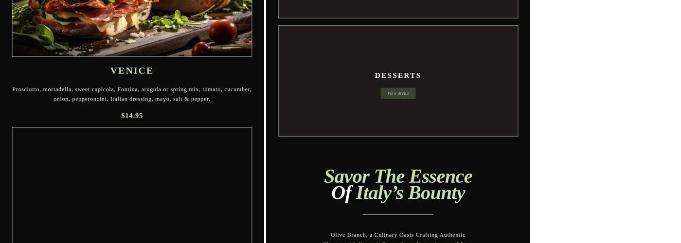 Olive Branch Eatery Menu