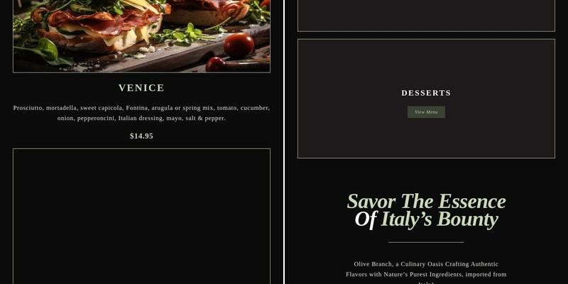Olive Branch Eatery Menu