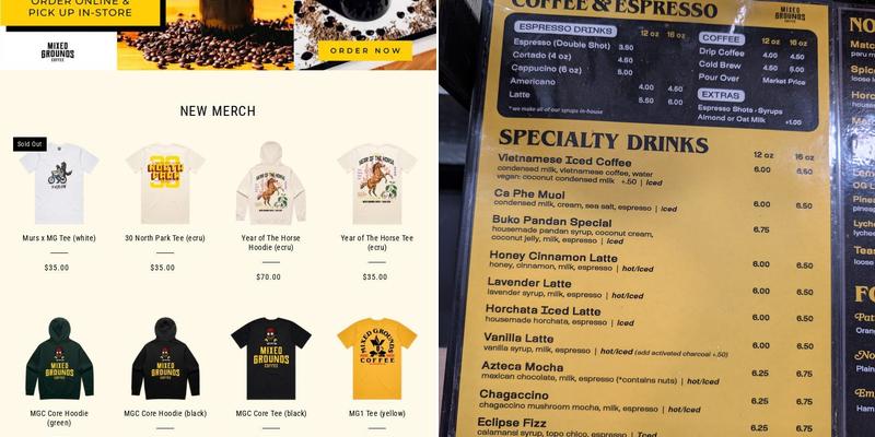 Mixed Grounds Coffee Menu