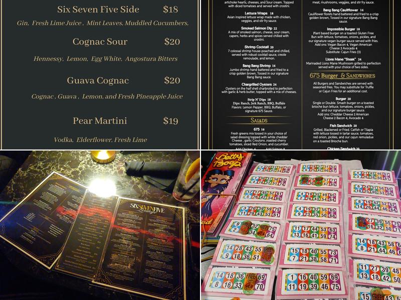 Six Seven Five Lounge Menu