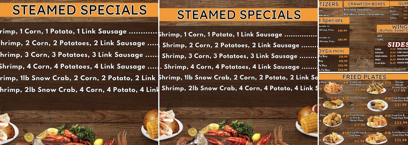 Mudbugs Express Menu