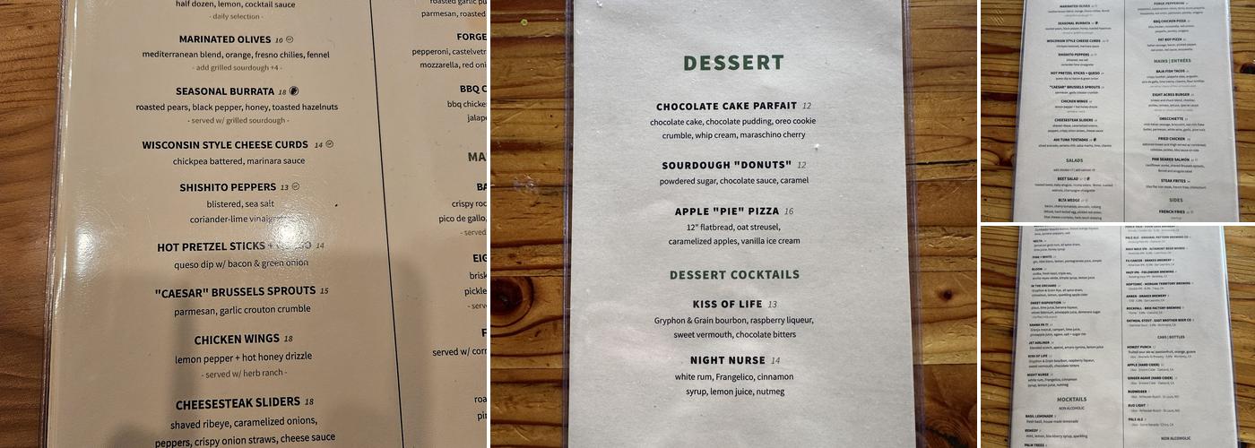 Eight Acres Kitchen & Bar Menu