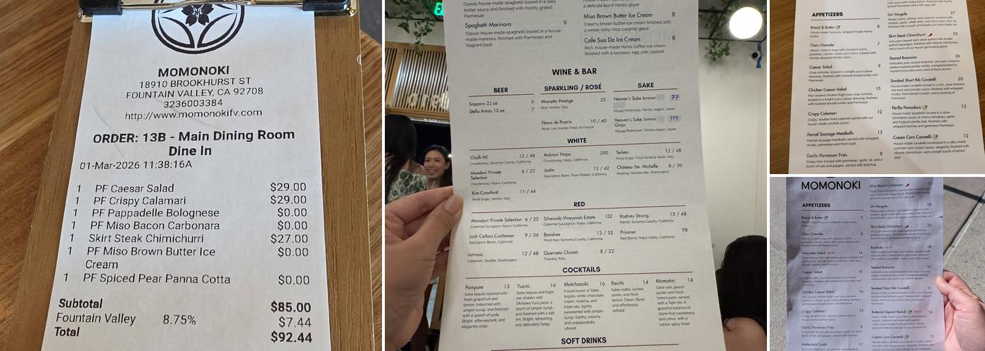 Momonoki Menu
