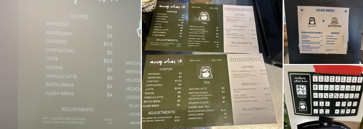 Easy Does It Menu