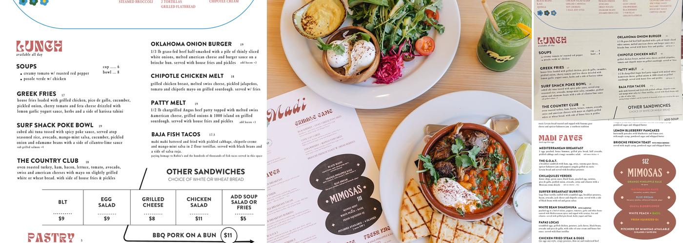Madi Pacific Beach Menu