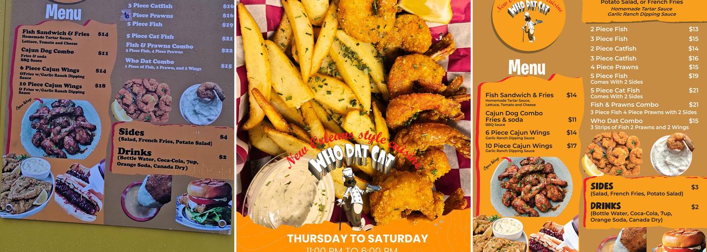 Who Dat Cat Menu