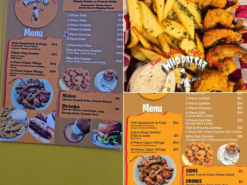 Who Dat Cat Menu