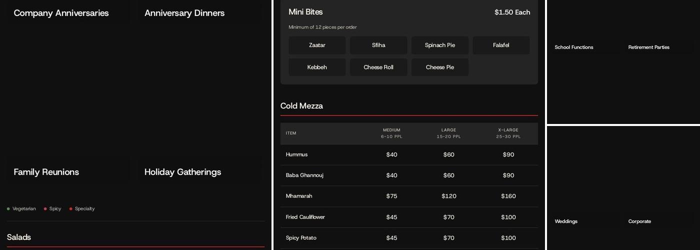 Arabisca Menu