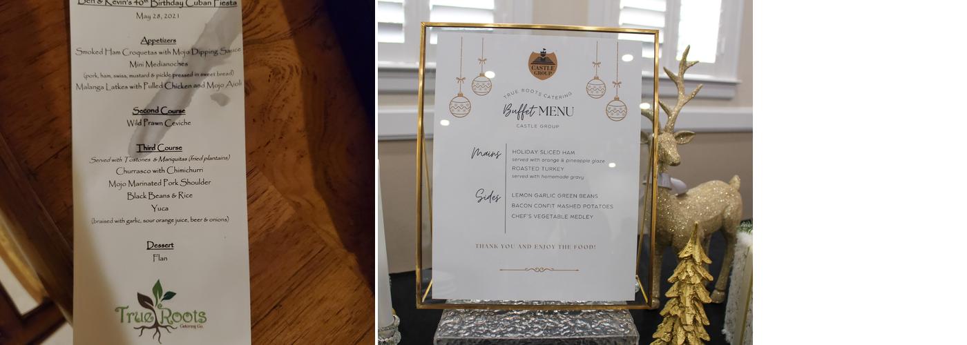 True Roots Catering Menu