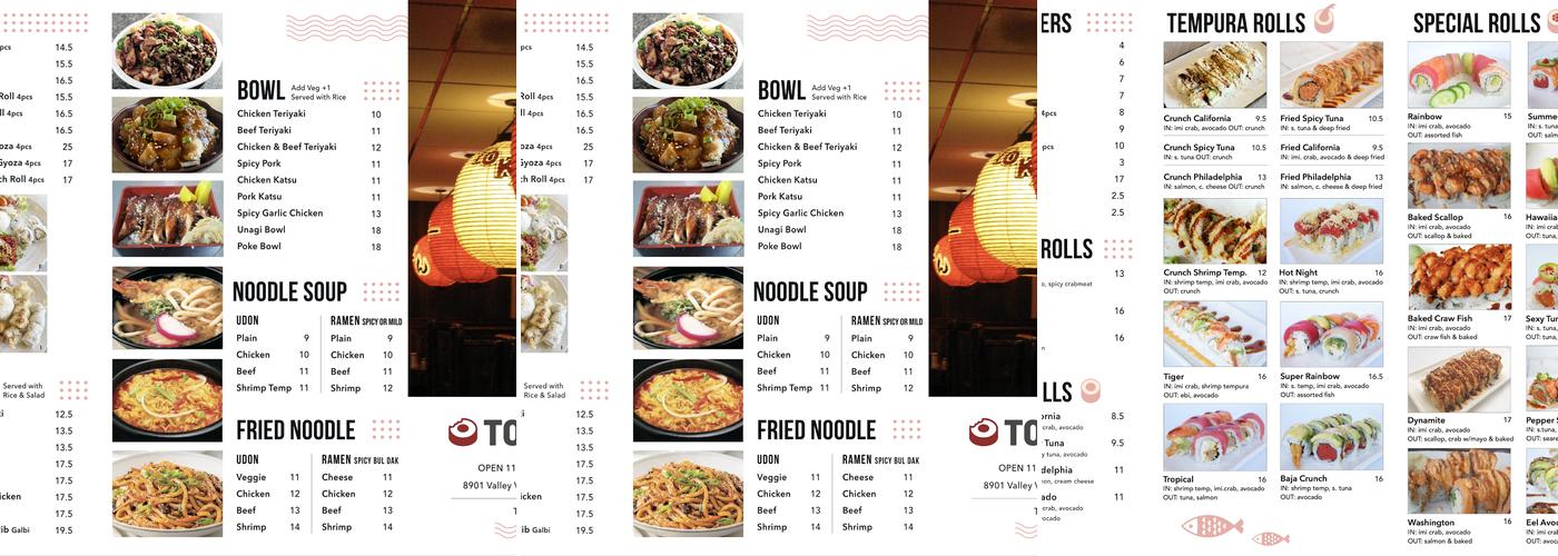 Tokyo Bites Menu