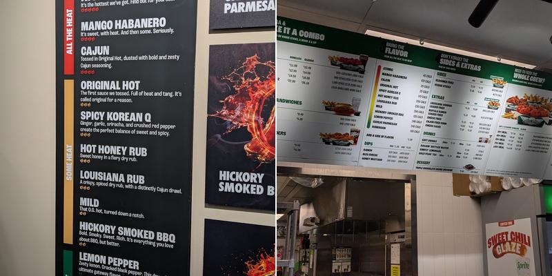 Wingstop Menu