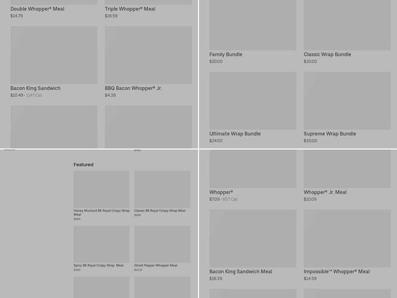 Burger King Menu