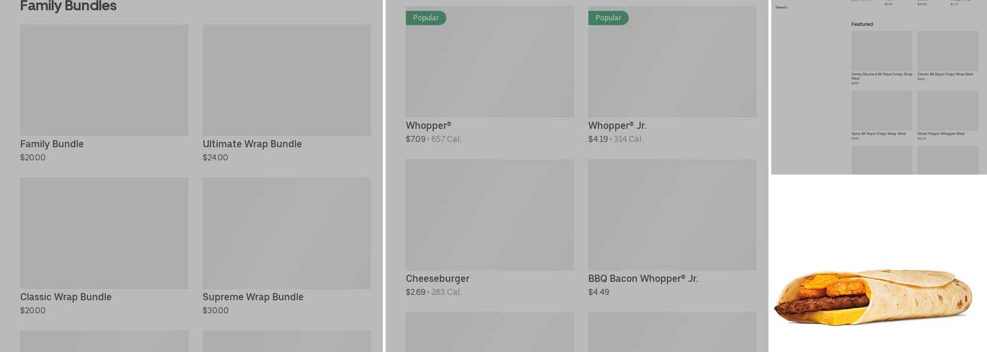 Burger King Menu