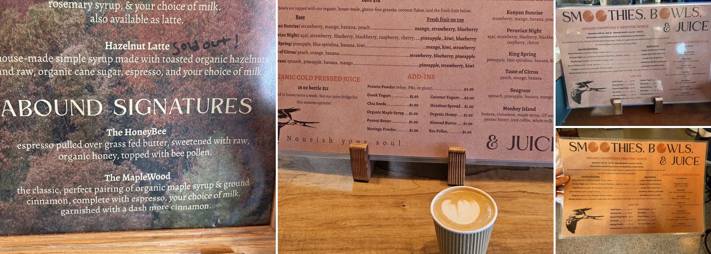 Abound Menu