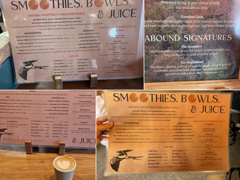 Abound Menu
