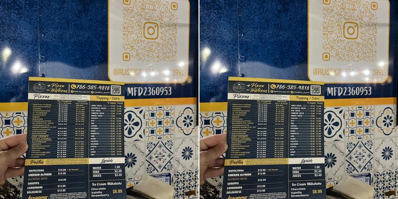 Rustic Pizza Since 1991 Menu