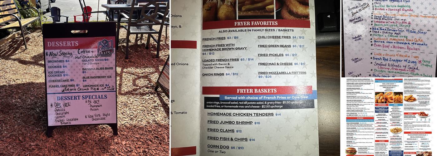 All American Eats Menu