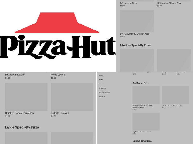 Pizza Hut Menu