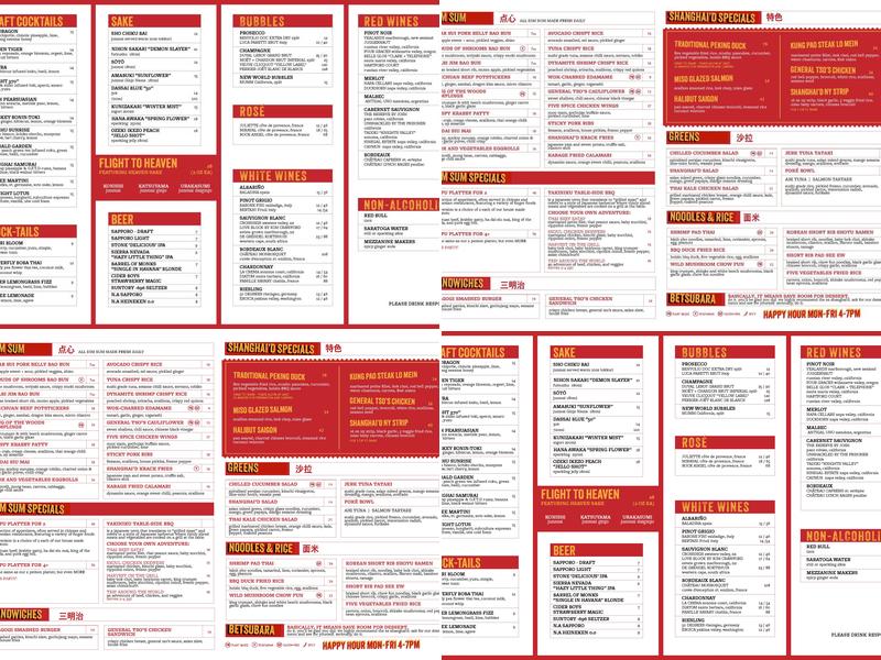 Shanghai'd Menu