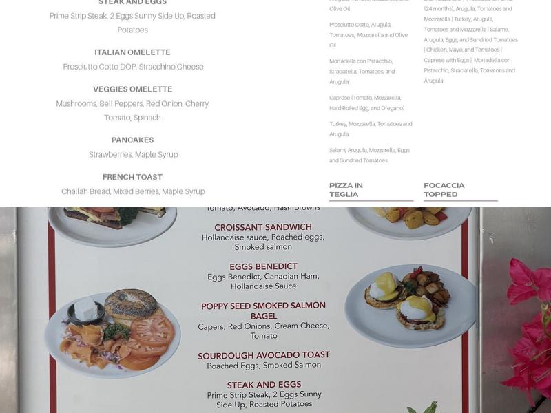 Bonta’ Bakery Menu