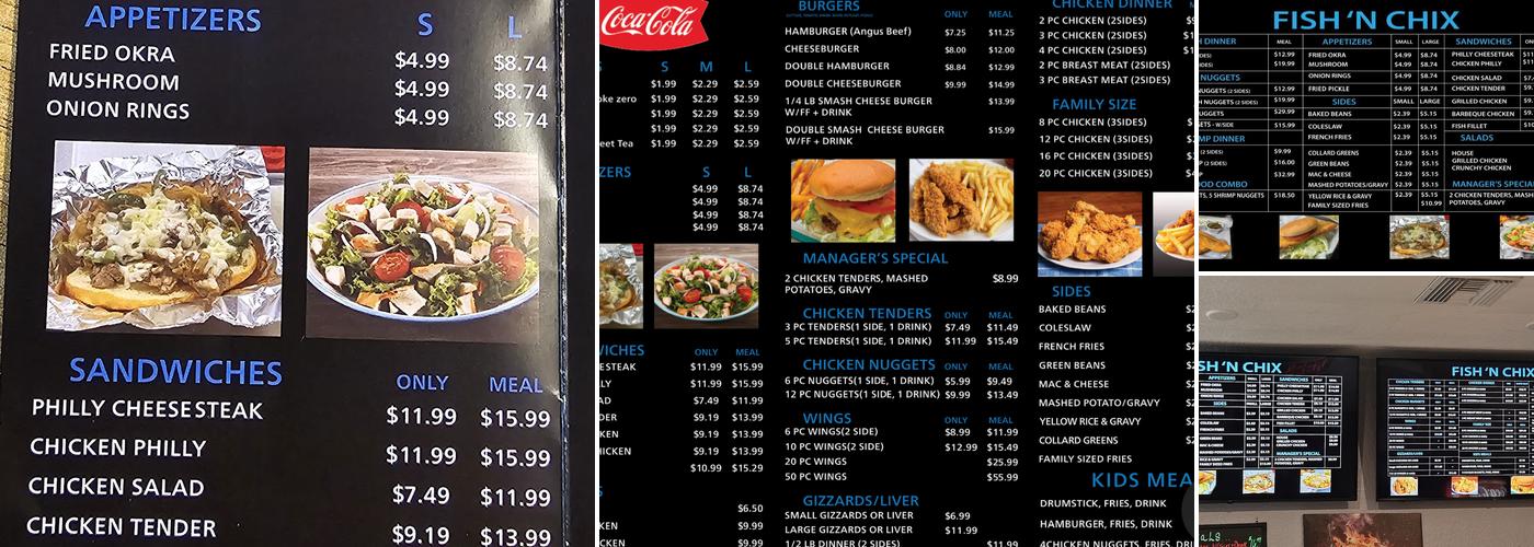 Fish & Chix 1 Menu