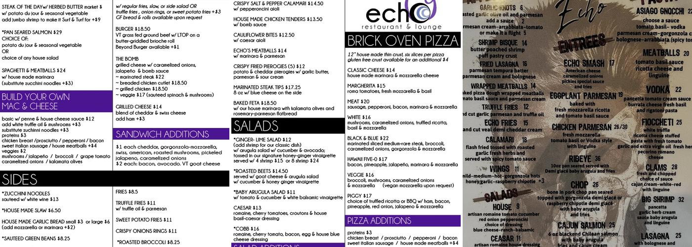 Echo Restaurant Menu