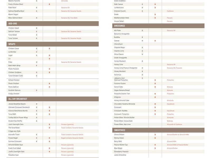 Carrot Express Menu