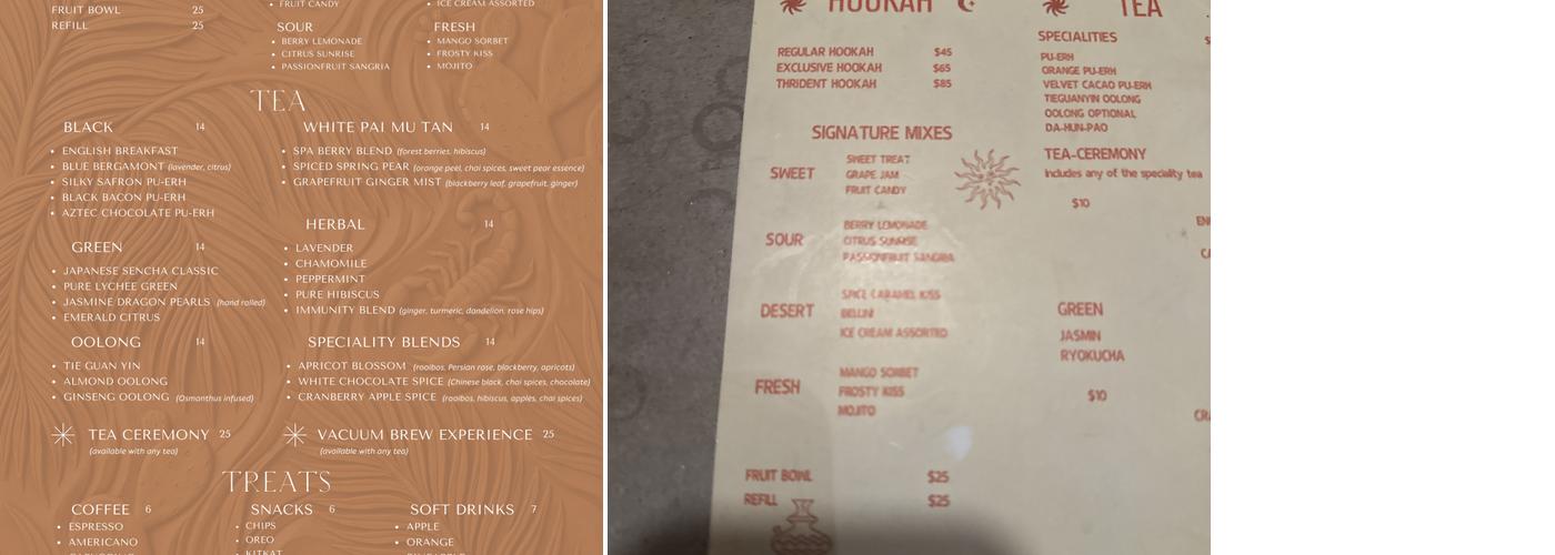 High Desert Menu