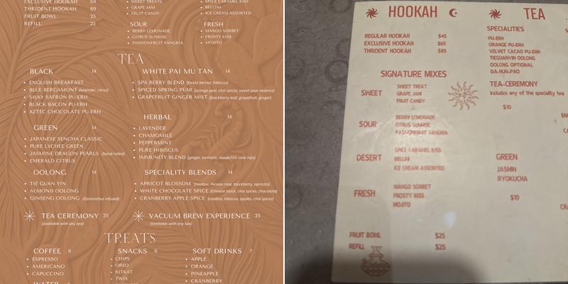 High Desert Menu