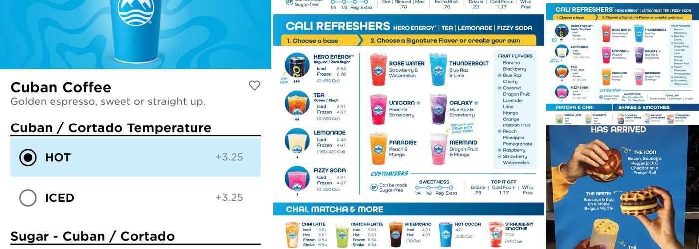 Cali Coffee Menu