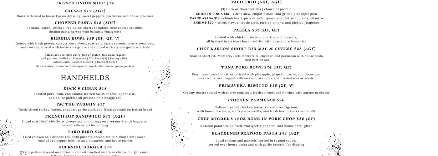 Dock 9 Menu