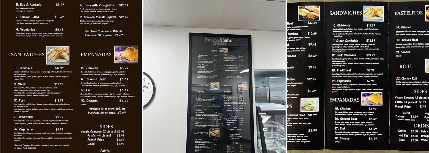 Fusion&Sabor Kitchen Menu