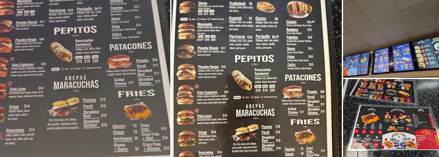 Trino Restaurant Menu