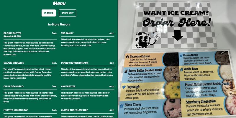 THICK Cookie Co. Menu