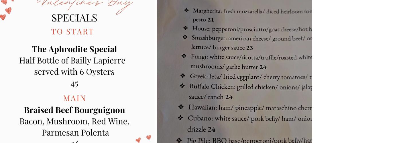 Craft Kitchen + Bar Menu