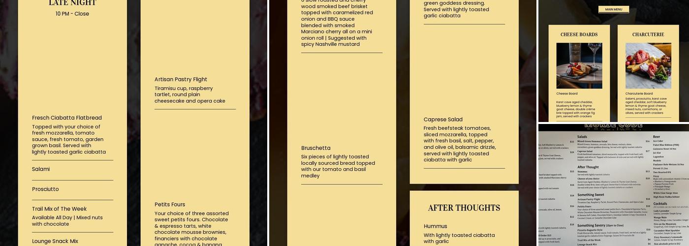 Morse Code Lounge Menu