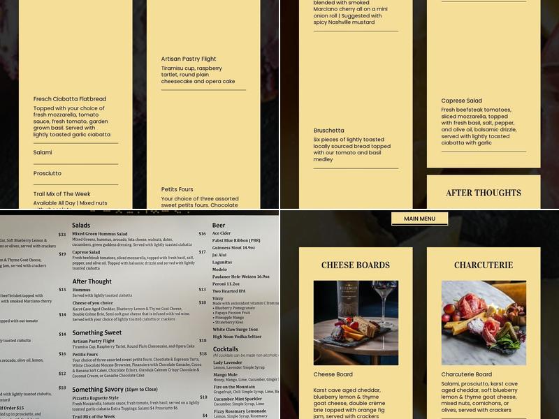 Morse Code Lounge Menu