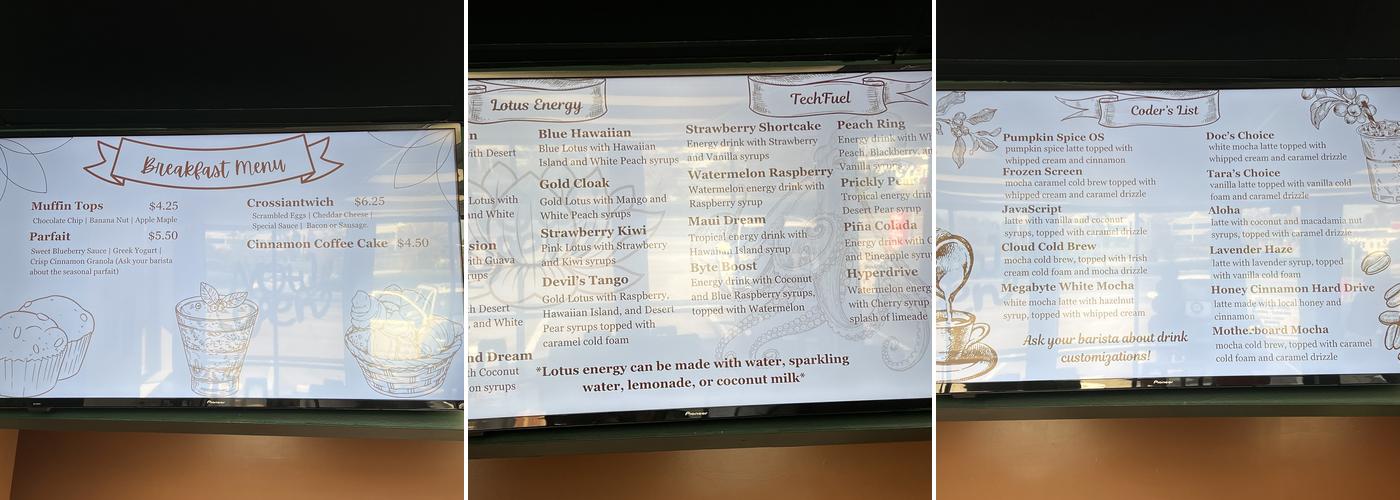 Techspresso 2.0 Menu