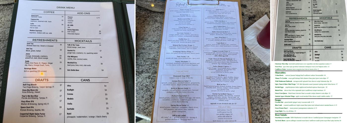 Refined Roots Menu