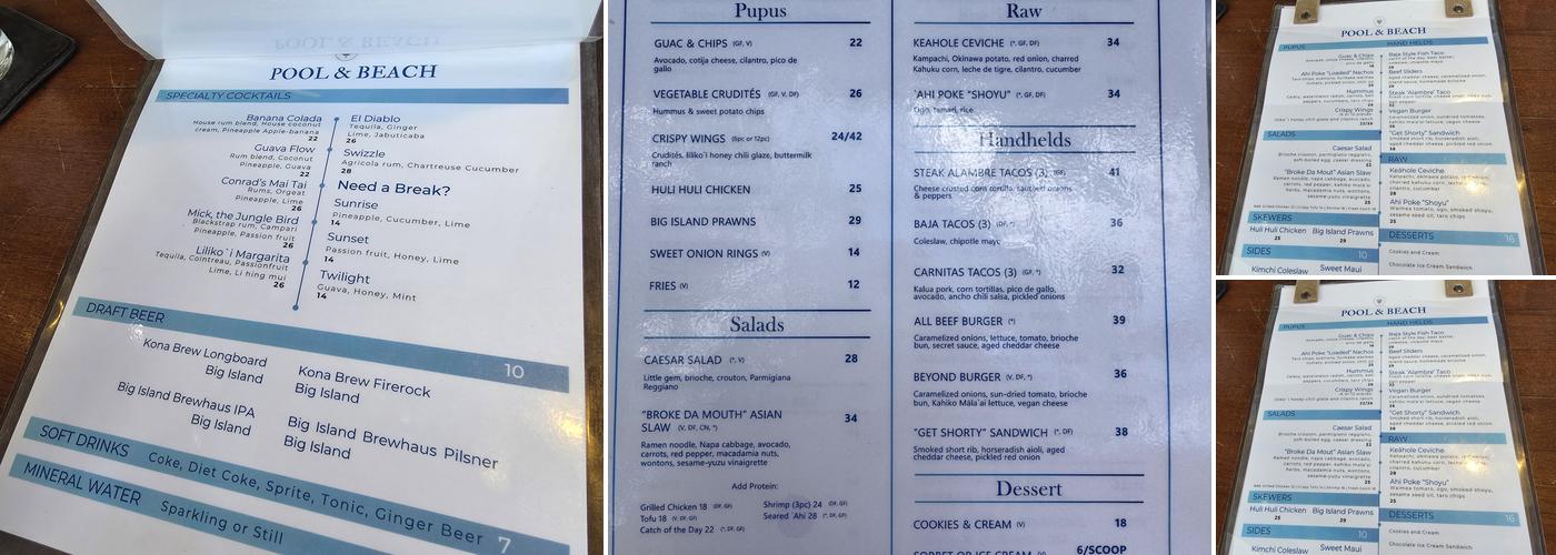 Shipwreck Bar Menu
