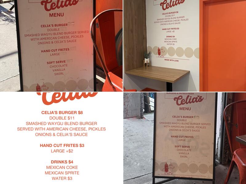 Celia's Menu