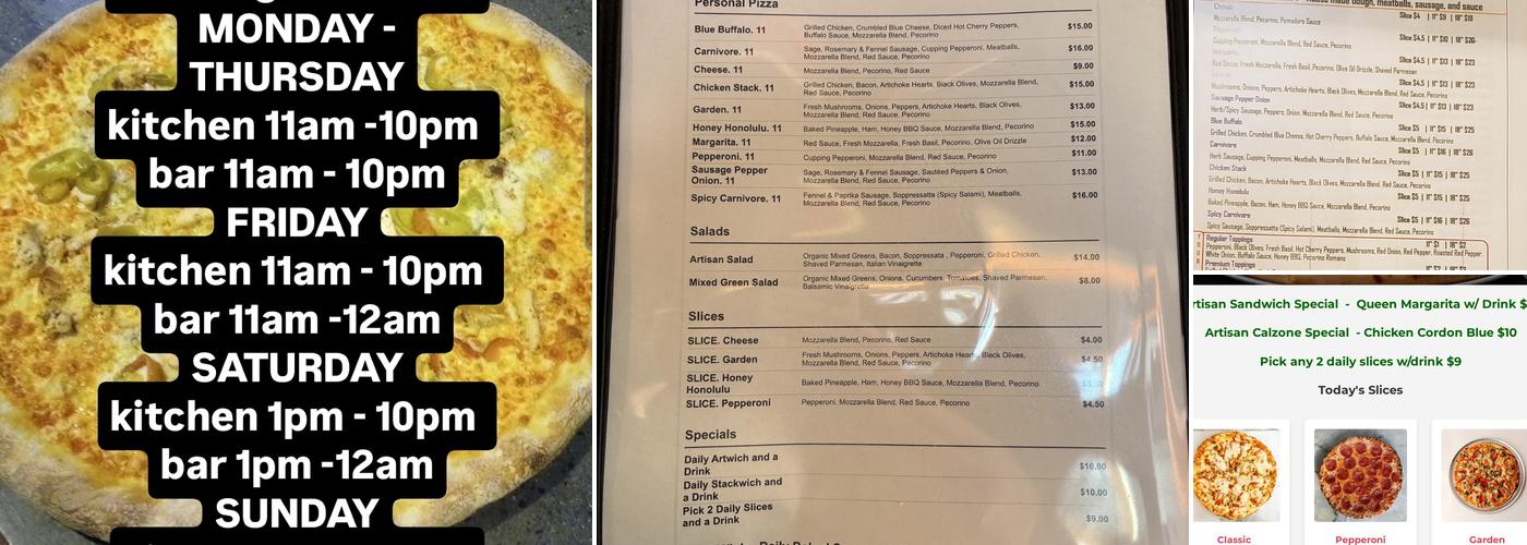 Artisan Stack Cafe Menu