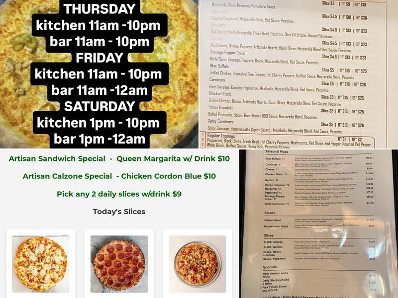 Artisan Stack Cafe Menu