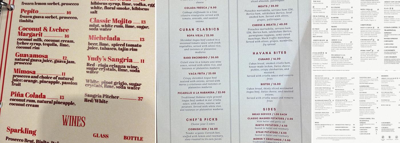 Achè Menu