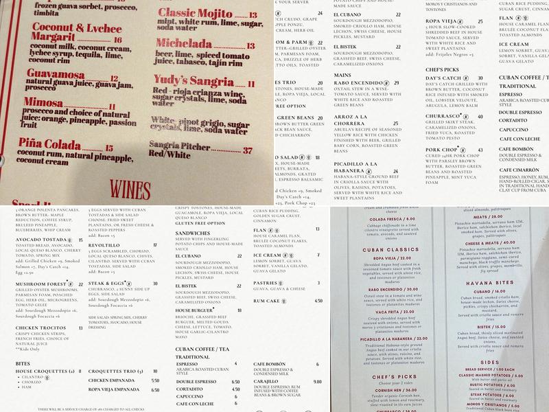 Achè Menu